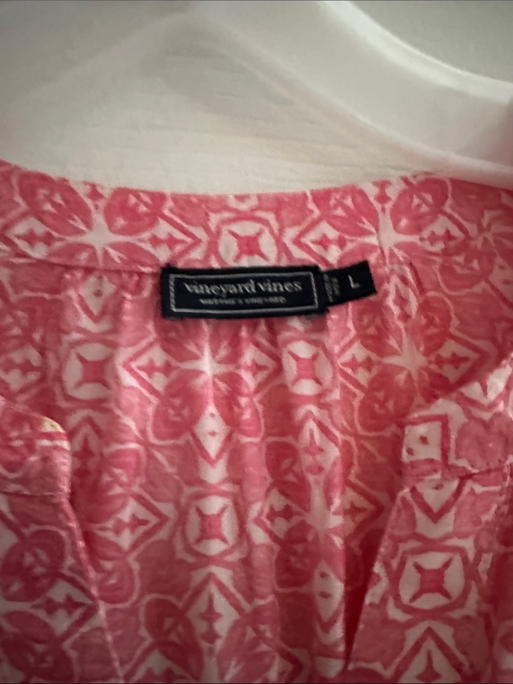 Vineyard Vines Pink Mini Tiered Cotton Dress L Resortwear Lightweight Coastal - Picture 3 of 10